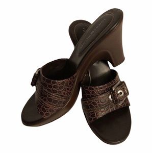 Tommy Hilfiger Size 9 Brown Open Toe Heels Shoes